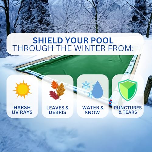 SWIMLINE HYDROTOOLS Supreme Guard Heavy Duty Winter Pool Cover Green/Black - Like New