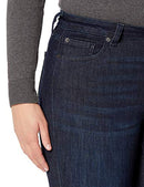 AMAZON ESSENTIALS WOMEN'S MID RISE CURVY SKINNY JEAN - SIZE 12 SHORT - DARK WASH - Like New
