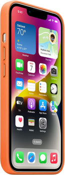 APPLE IPHONE 14 PLUS LEATHER CASE WITH MAGSAFE - ORANGE - Like New