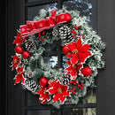 Christmas Wreaths for Front Door Cordless 24 Inch Green Christmas Wreath Lights - Brand New