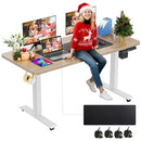 FAREXON ELECTRIC STANDING DESK ADJUSTABLE HEIGHT ,FOOT PAD - OAK GRAY - Like New