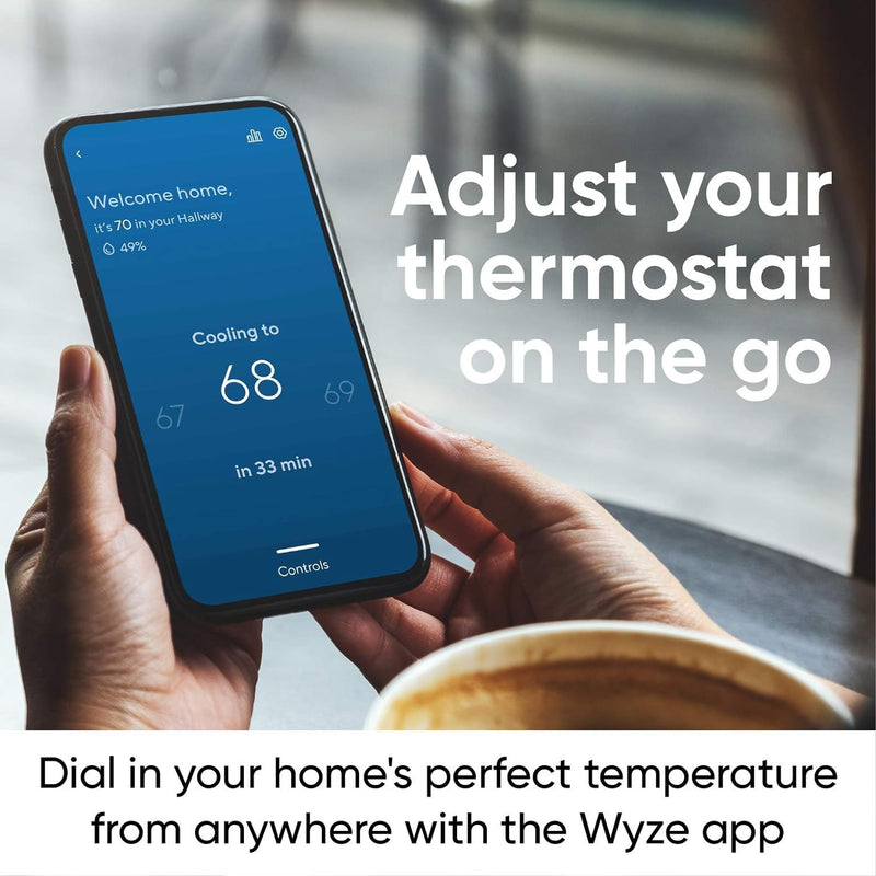 Wyze Smart Programmable Thermostat with Alexa and Google Assistant WTHERM -Black Like New