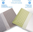 WAVVE 2-IN-1 BAMBOO COOLING PILLOW MEMORY FOAM, STANDARD SIZE - WHITE/GRAY - Brand New