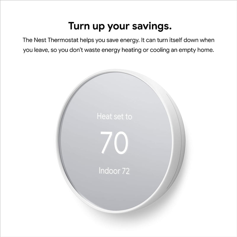 Google Nest Smart Programmable Wifi Thermostat - Snow - Scratch & Dent