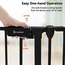 COMOMY 150" BABY GATE EXTRA WIDE DOG GATE FOR HOUSE STAIRS DOORWAYS BLACK - Like New