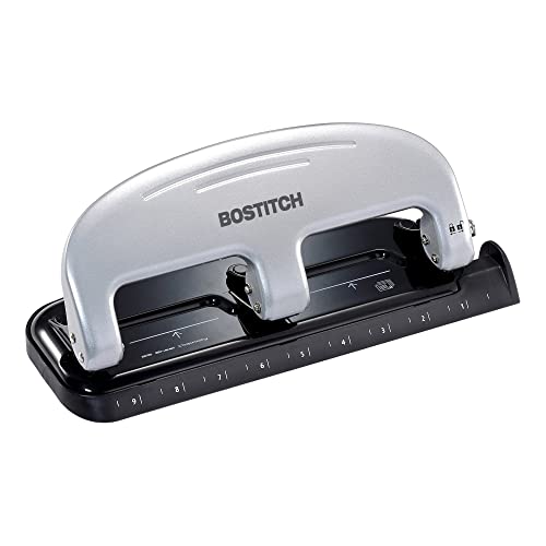 PAPERPRO BOSTITCH OFFICE EZ SQUEEZE 3-HOLE PUNCH, 20 SHEET CAPACITY - GRAY - Like New
