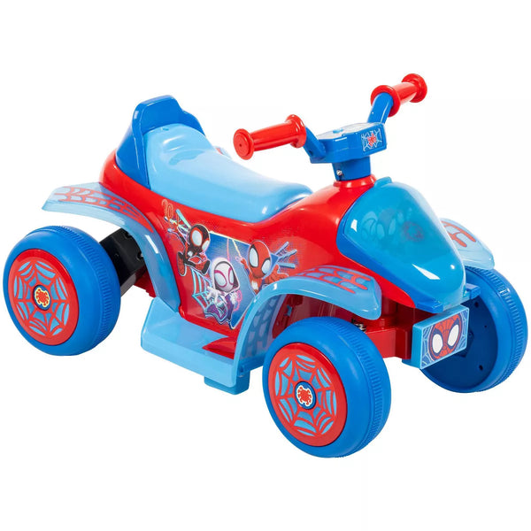 HUFFY SPIDEY HIS AMAZING FRIENDS BATTERY RIDE-ON QUAD 6V AGE 1.5+ - BLUE/RED - Brand New