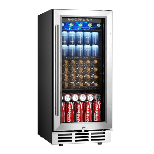 EUHOMY 15 INCH BEVERAGE REFRIGERATOR COOLER UNDER COUNTER - - Scratch & Dent