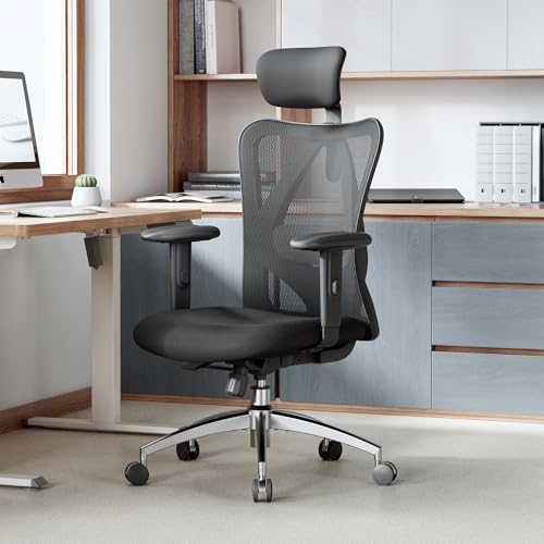 SIHOO M18 ERGONOMIC OFFICE CHAIR BIG TALL PEOPLE ADJUSTABLE BLACK - Like New