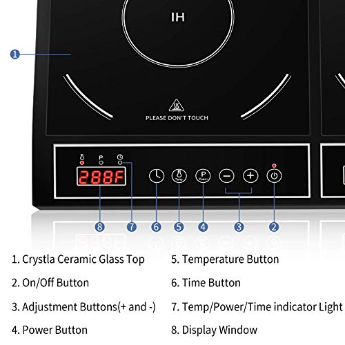 Portable 1800W Double Induction Cooktop Power Sharing Induction Burner - Like New