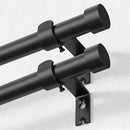 OLV 2 Pack Curtain Rod 36-45" Heavy Duty Modern Window Curtain Rod - Black - Brand New