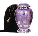 MEMORIALS 4U Lavender Hearts Cremation Urn - Purple & Silver Heart - Burpy - Brand New