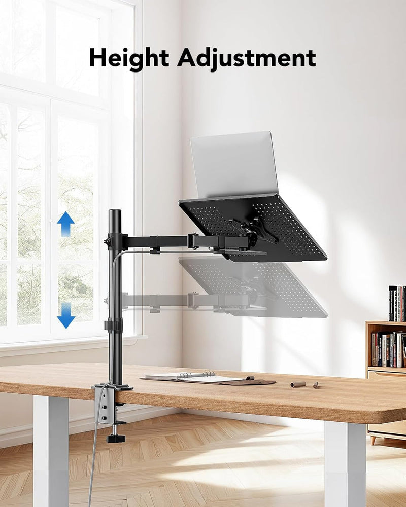 HUANUO 2-IN-1 ADJUSTABLE LAPTOP & MONITOR ARM - BLACK - Brand New