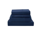 101825 KATHY IRELAND DAMASK STRIPE 4-PIECE SHEET SET, CAL KING, NAVY - Brand New