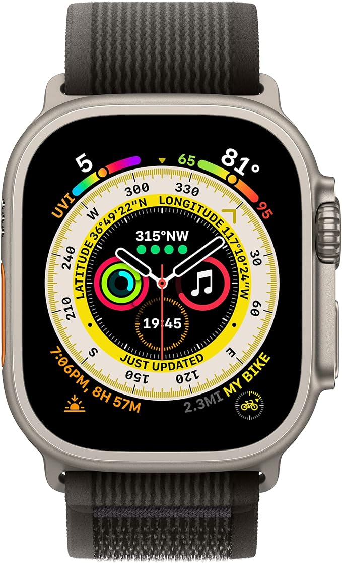 Apple Watch Band - Trail Loop (49mm) MQEQ2AM/A M/L - Black/Gray - Like New