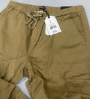 JUMP START FLEX COMFORT PANTS CARGO 4 WAY STRETCH MENS - SIZE : L - DARK KHAKI - Brand New