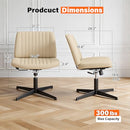 PayLessHere Criss Cross Chair Without Wheels Armless Desk Chair BEIGE - Brand New