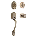 Kwikset Belleview Front Door Lock Handle Deadbolt Set 96870-098 - ANTIQUE BRASS - Like New