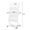 XIDIHF 4-TIER FLOOR STANDING MAGAZINE RACK, 23.4"W, WHEELS, J-28 - WHITE - Like New