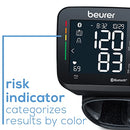 BEURER WRIST BLOOD PRESSURE MONITOR, BLUETOOTH,IRREGULAR,MEMORY, BC54 - BLACK - Like New
