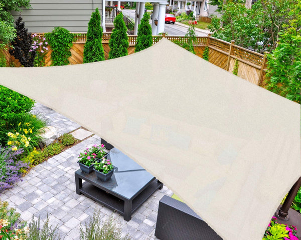 AsterOutdoor Sun Shade Sail Rectangle 10' x 13' UV Block Canopy Outdoor Cream - Like New