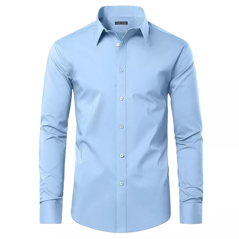 JAMES TAILOR DRESS SHIRT JMLS-350LB - SIZE: MEN XL - LIGHT BLUE - Brand New