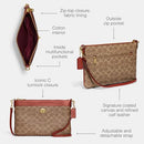 COACH LADIES TAN RUST COATED CANVAS CROSSBODY BAG ONE SIZE - TAN RUST - Like New