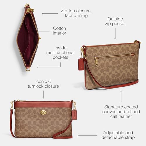 COACH LADIES TAN RUST COATED CANVAS CROSSBODY BAG ONE SIZE - TAN RUST - Like New