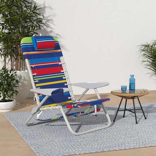 Rio Brands 4-Position Backpack Lace-Up Suspension Folding Beach Chair - Like New