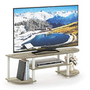 FURINNO TURN-S-TUBE WIDE TV ENTERTAINMENT CENTER SONOMA OAK/WHITE - Like New