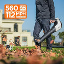LITHELI 40V 112-MPH CORDLESS BATTERY HANDHELD LEAF BLOWER - BLACK/WHITE - Like New