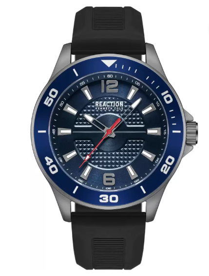 KENNETH COLE REACTION ANALOG WATCH KRWGM9007102 - FOR MEN - BLACK/BLUE - Like New