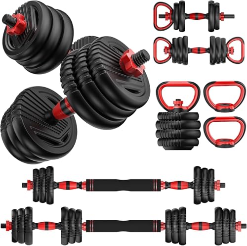 UNNMIIY ADJUSTABLE DUMBBELLS, 10/20/30/45/70/90LBS FREE WEIGHT - Scratch & Dent