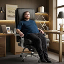 JUXFORT BIG AND TALL OFFICE CHAIR WITH FOOT REST (BLACK) - Like New