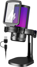 MAONO USB Gaming Microphone PC Noise Cancellation Condenser Mic DGM20 - Black - Like New