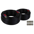 NIGHT OWL 100 FT. IN-WALL Rated BNC Video/Power Extension Cable 2 Pack - Black Like New