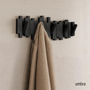 Umbra Sticks Wall-Mounted Coat Rack Rail Hook with 5 Retractable Pegs - Black - Brand New
