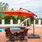 SUNNYDAZE 10FT OFFSET CANTILEVER SOLAR PATIO UMBRELLA BURNT ORANGE - Like New