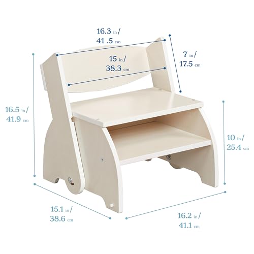 ECR4KIDS FLIP-FLOP STEP STOOL AND CHAIR KIDS FURNITURE, ELR-14444-WW, WHITE WASH Like New