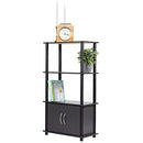 HOME BASICS 4 TIER SHELF ORGANIZER WITH CABINET CONTEMPORARY - GREY - Like New