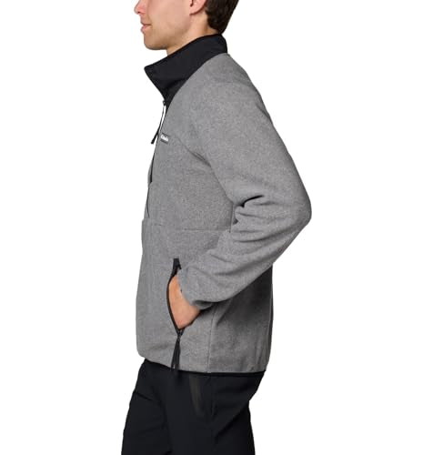 COLUMBIA MEN'S DISCONTINUED SEQUOIA GROVE HALF ZIP FLEECE- M, CITY GRAY/BLACK - Brand New