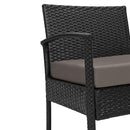 GREARDEN 3 PIECE WICKER PATIO CONVERSATION SET 2 CHAIRS, 1 TABLE - BLACK/BROWN - Like New