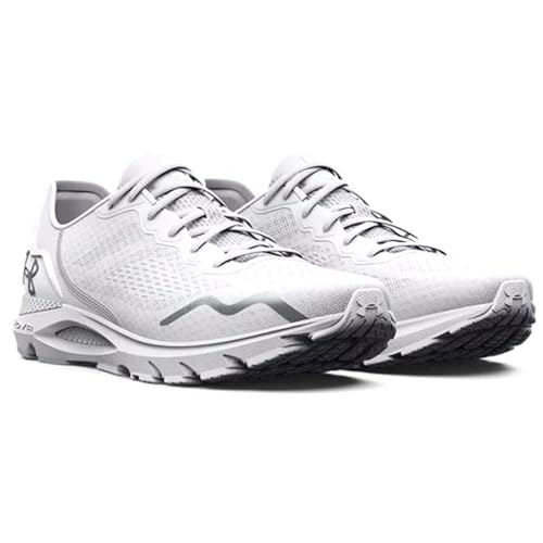 UA HOVR SONIC 6 MEN'S WHITE/WHITE/METALLIC SILVER SIZE 9.5 New