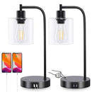 Ganiude Set of 2 Industrial Touch Control Table Lamp, 5000K Bulbs Include - Brand New