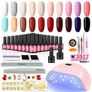 Shelloloh 20 PCS Gel Nail Polish Kit UV Light 20 Colors Set B08KQBFZL3 - Pink - Brand New