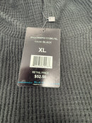 BLUE ICE MEN'S WAFFLE KNIT PULLOVER SWEATER HOODIE - SIZE: MEN XL - BLACK - Brand New