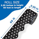 CARSON DELLOSA 65' BLACK WITH WHITE POLKA DOTS ROLLED SCALLOPED BULLETIN BOARD - Brand New