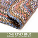 Super Area Rugs Premium Wool Braided Rug Blue Green Mix 2' X 3' - Brand New