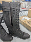 ILLUDE TIMBERLY- WOMEN'S FASHION LACE UP BUCKLE KNEE HIGH COMBAT BOOTS - 9 BROWN - Like New