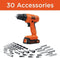 BLACK+DECKER 20V Max Cordless Drill Driver with 30 pcs Accessories LD120VA - Brand New